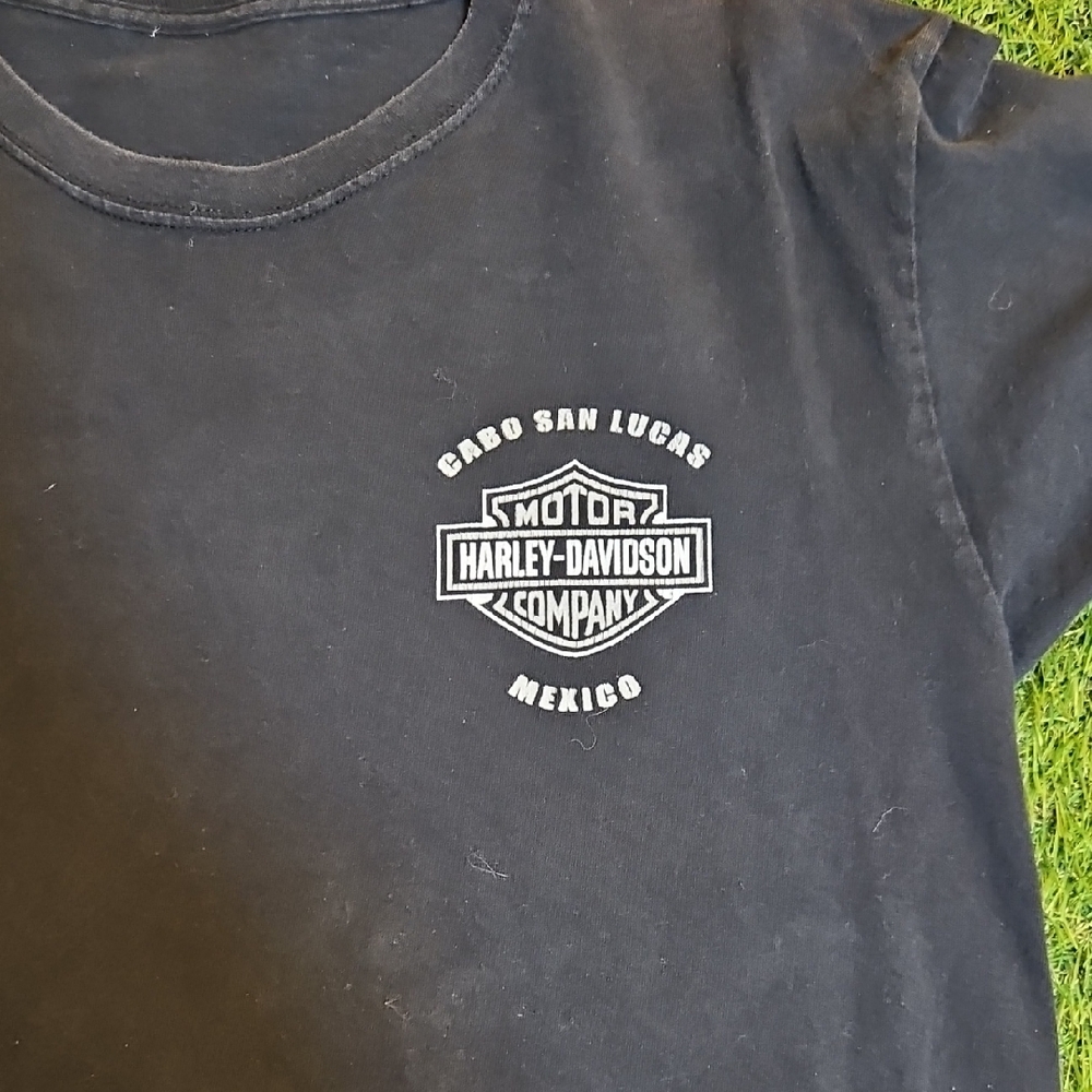 Vintage Harley-Davidson Black Tee with White Logo Rare Made In Usa 00s - Picture 3 of 4